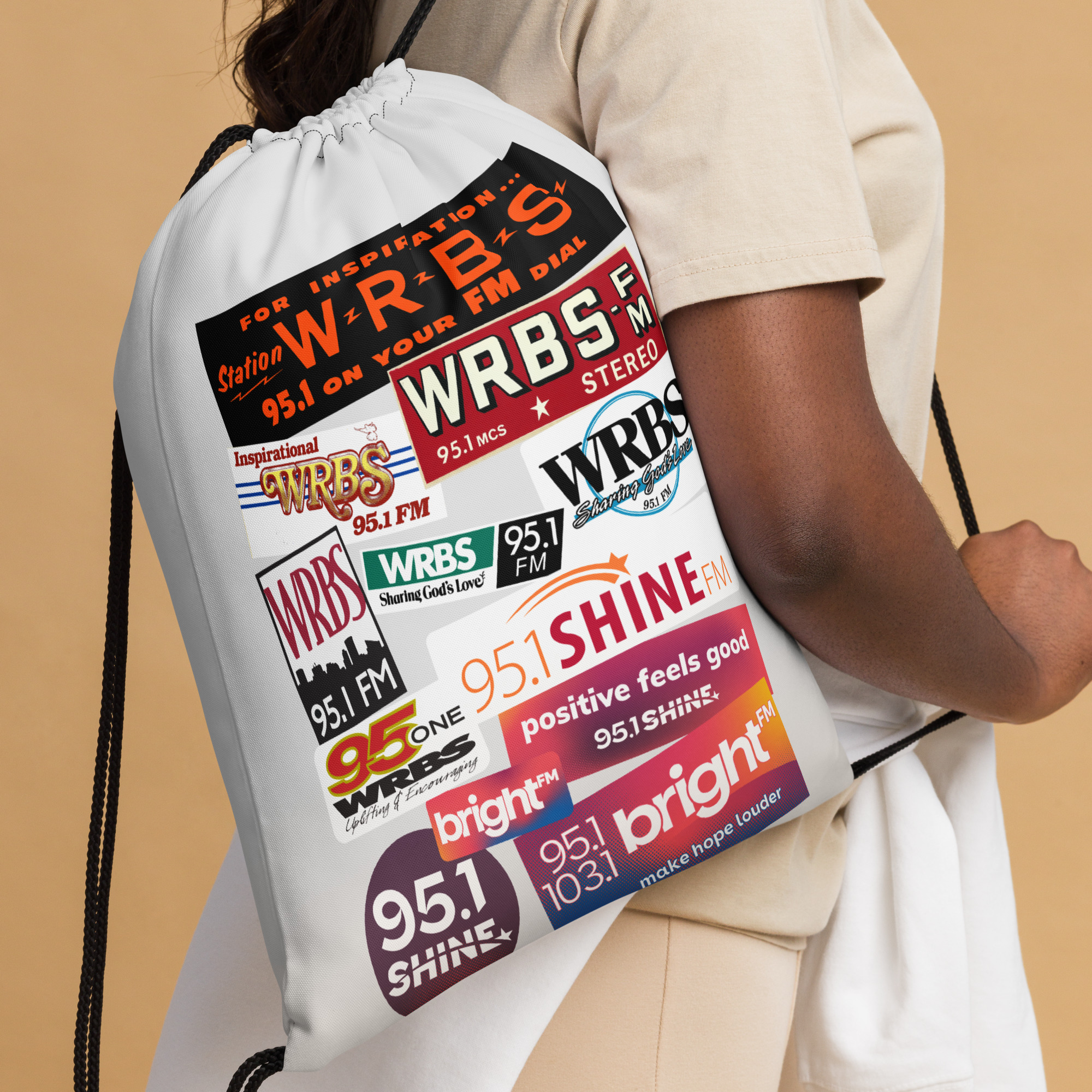 Bumper Sticker Drawstring bag