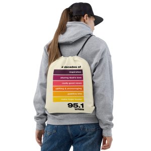 6 Decades Drawstring Bag