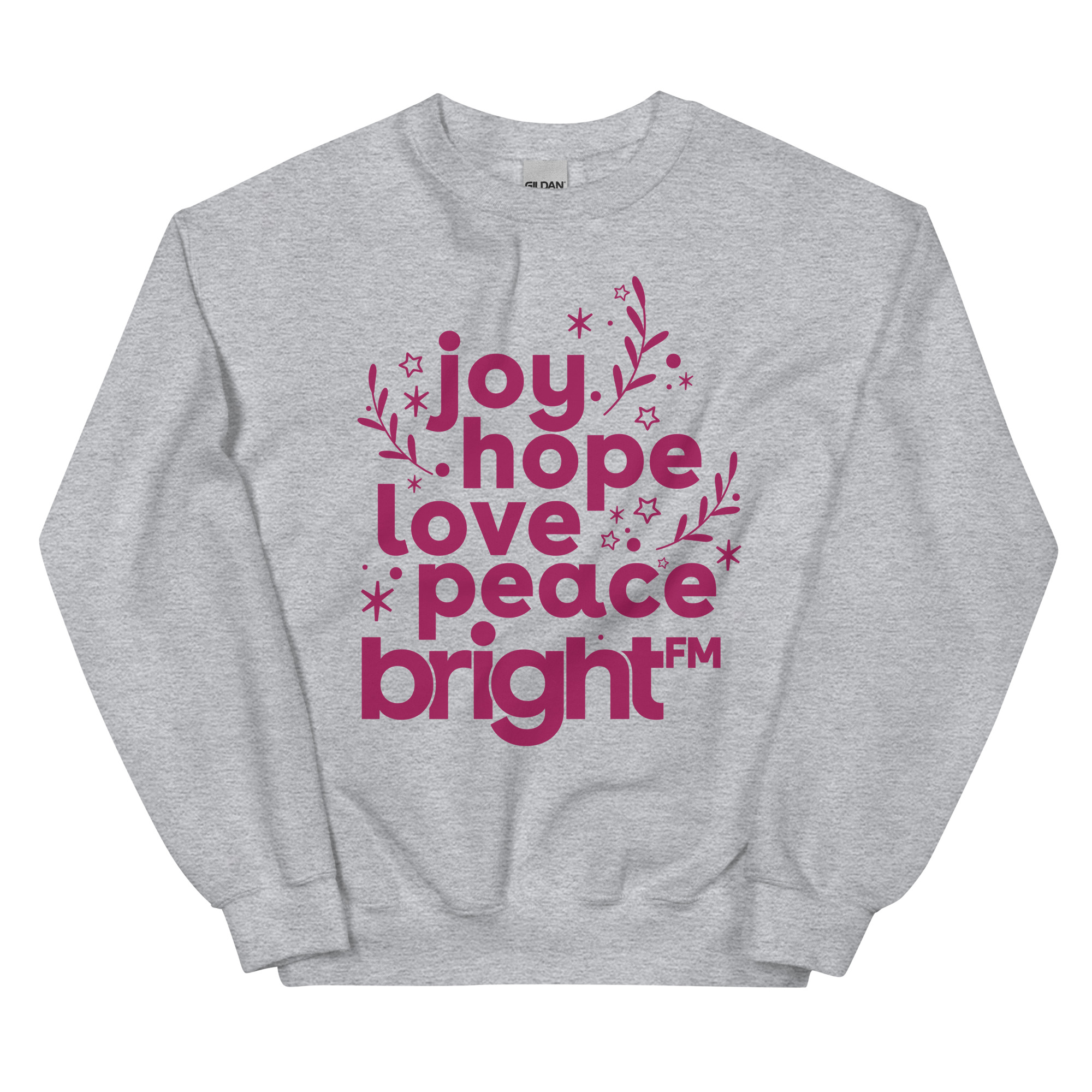 Love Joy Hope Peace BRIGHT-FM Classic Unisex Sweatshirt - Image 11