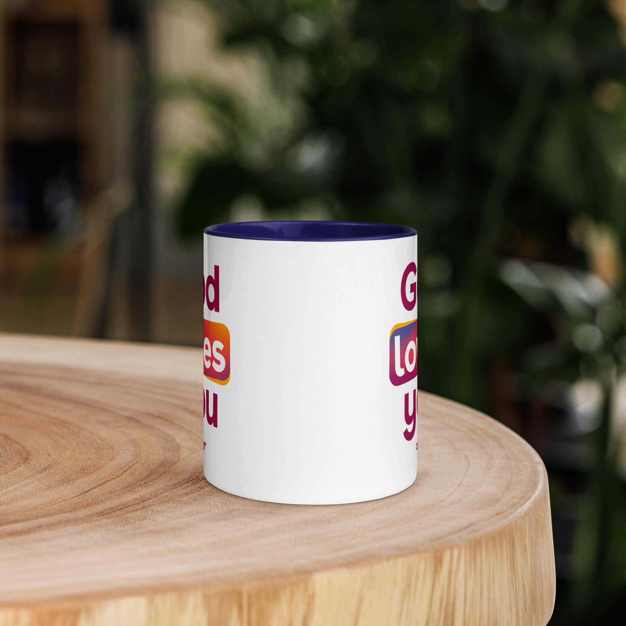 God Loves You Mug with Color Inside - Image 2