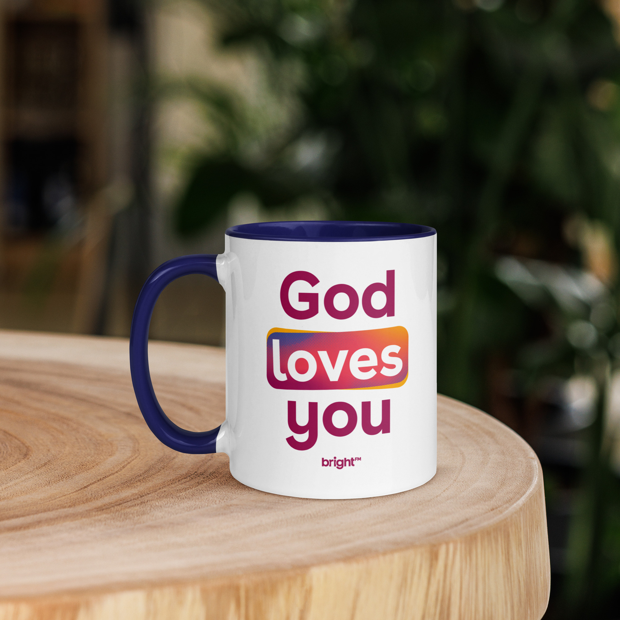 God Loves You Mug with Color Inside - Image 3