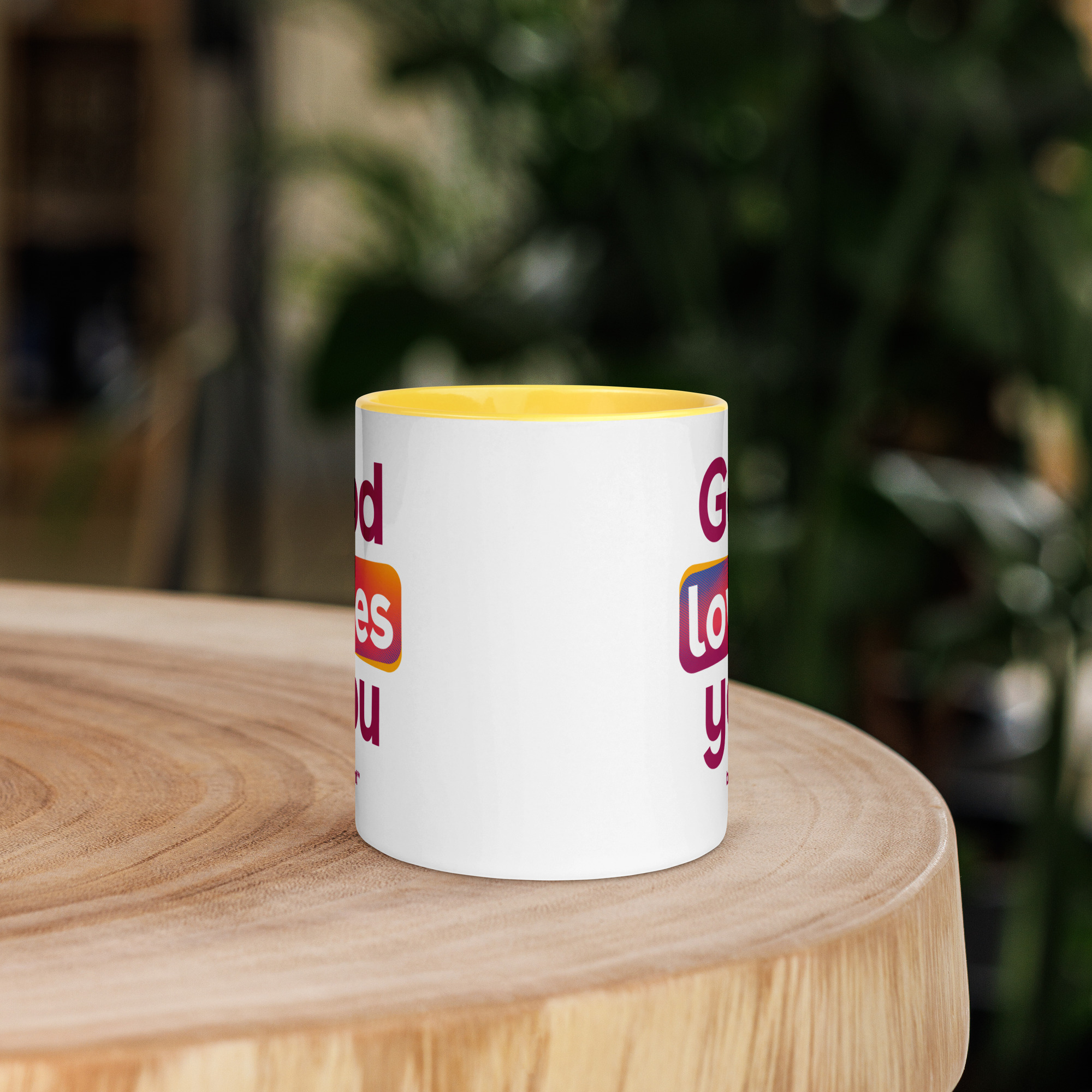 God Loves You Mug with Color Inside - Image 5